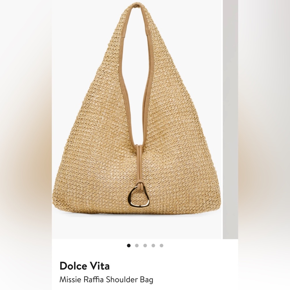 Dolce Vita Tan Raffia Shoulder Bag